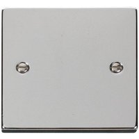 Click Deco Single Gang Blank Plate Polished Chrome