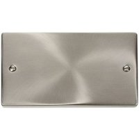 Click Deco 2 Gang Blank Plate Polished Chrome