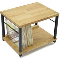 Atacama Apollo Storm 6 Two-Shelf Vinyl Storage Module Natural Oak / Black Legs