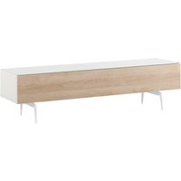 Spitfire Design Studio AV1650S White Slim TV Cabinet w/ Oak Door