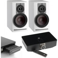 DALI Rubicon 2 C White Active Bookshelf Speakers (Pair) with Sound Hub / BluOS Module
