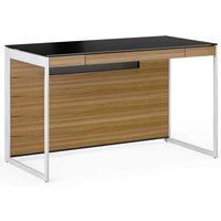 BDI Sequel 20 6103 Compact Desk w/ Satin Nickel Legs Natural Walnut