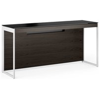 BDI Sequel 20 6102 Console Desk Charcoal Stained Ash with Satin Nickel Legs