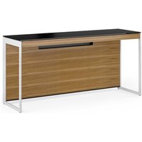 BDI Sequel 20 6102 Console Desk Natural Walnut with Satin Nickel Legs