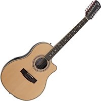 12 String Electro Acoustic Roundback Guitar by Gear4music Natural