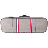 GSJ Oblong Striped Violin Case 4/4 Grey with Tricolour Stripe