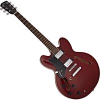 Hartwood Revival Halbresonanzgitarre für Linkshänder Cherry Red