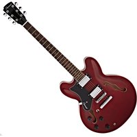 Hartwood Revival Halbresonanzgitarre für Linkshänder Cherry Red