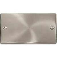 Click Deco 2 Gang Blank Plate Satin Chrome