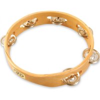 CP Wood Tambourine Headless Single Row Jingles 10