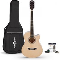 Single Cutaway Acoustic Guitar & Accessory Pack by Gear4music Natural