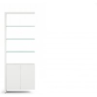 BDI Linea 5802A Double Width Bookshelf Add On Satin White