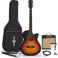 Single Cutaway Electro Acoustic Guitar Sunburst 15W Acoustic Amp & Accessory Pack