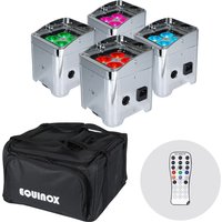 Equinox Colour Raider Lithium Battery Uplighter Pack Chrome