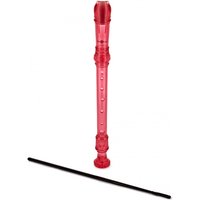 Descant Recorder with Cleaning Rod by Gear4music Pink