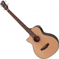 Electro Acoustic Left Handed Bass Guitar by Gear4music Natural