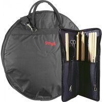 Stagg 22" Cymbal Bag & Nylon Drumstick Bag Black