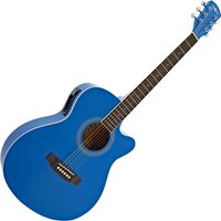Single Cutaway Electro Acoustic Guitar by Gear4music Blue