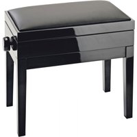 K&M 13951 Piano Bench with Storage Imitation Leather Gloss Black