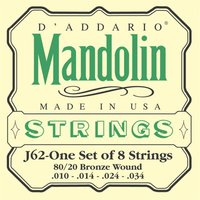 DAddario J62 80/20 Bronze Mandoline Saiten leichte 10-34