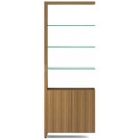 BDI Linea 5802A Double Width Bookshelf Add On Natural Walnut