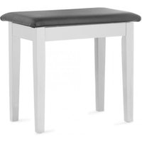 Stagg Piano Bench with Storage Black Vinyl Matte White