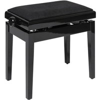 Stagg Hydraulic Piano Bench Black Velvet Gloss Black