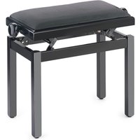 Stagg Adjustable Piano Bench Black Velvet Gloss Black