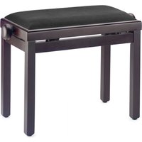 Stagg Adjustable Piano Bench Black Velvet Matte Rosewood