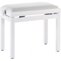 Stagg Adjustable Piano Bench White Velvet Matte White