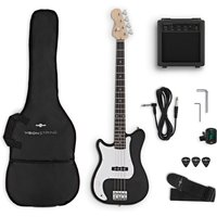 VISIONSTRING Left Handed Bass Guitar Pack Black