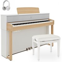 G4M HDP-1 Upright Digital Piano Maple & White with Accessory Pack