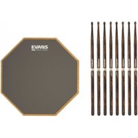 RealFeel Evans Apprentice Pad 7 & Promark 5A FireGrain Sticks