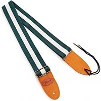 Hartwood Cotton Guitar Strap White & Green Stripe