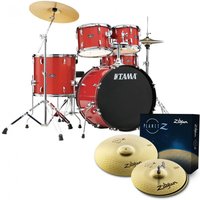 Tama Stagestar 20" 5pc Drum Kit w/Zildjian Cymbals Red Sparkle