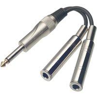Stagg Male Mono Jack/2x Female Mono Jack Adaptor Cable