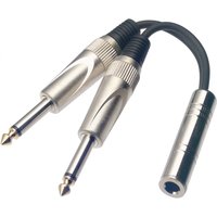 Stagg Female Stereo Jack/2x Male Mono Jack Adaptor Cable