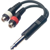 Stagg Male Mono Phone Plug/2x Female RCA Plug Adaptor Cable
