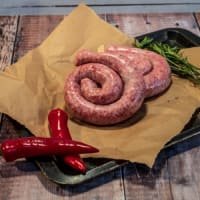 Gazegill Organics Organic Cumberland Sausage Rings listed by Real Food Hub