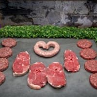 Yew Tree Farm Heritage Meats 4 Person BBQ Quick Cook Meat Box listed by Real Food Hub