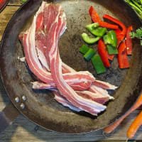 Bramblebee Farm Gloucester Old Spot Streaky Traditionally Cured Bacon listed by Real Food Hub