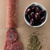 Marsh Pig Whole Kalamata Black Olive Salami listed by Real Food Hub