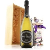 Virgin Wines Prosecco and Chocolates in Wooden Gift Box listed by Real Food Hub