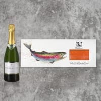 Chalk Stream Foods Cold Smoked Side And Bottle of Coates and Seely Brut NV listed by Real Food Hub