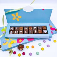 Cocoapod Chocolate Mr and Mr Chocolate Wedding Gift listed by Real Food Hub