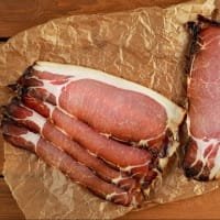 Bramblebee Farm Treacle Nitrate Free Old Spot Back Bacon listed by Real Food Hub
