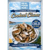 Berwick Shellfish Company Cooked Whole Shell Clams ( 1kg ) - 30% OFF listed by Real Food Hub