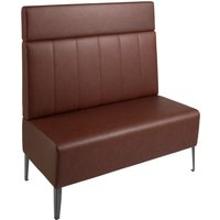 Banquette rembourrée 2 places 120 Adapto avec élément de dossier et appuie-tête VEGA; 120x64x127 cm (lxPxH); Assise brun, Structure noir