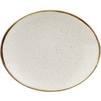 Piatto Stonecast Barley White ovale Coupe Churchill; 19.2x16 cm (LxL); bianco/marrone; ovale; 12 pz. / Pacco