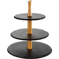 Etagere 3 piani APS; 30x34 cm (ØxH); nero; rotonda